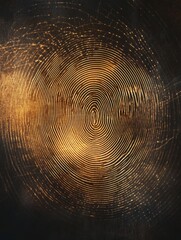 Aufkleber - Digital fingerprint graphic with intricate cyber lines against dark background, ideal for tech themed advertising spaces and creative design