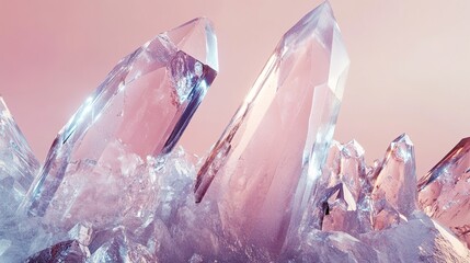 Wall Mural - pink quartz crystal cluster: a stunning close-up