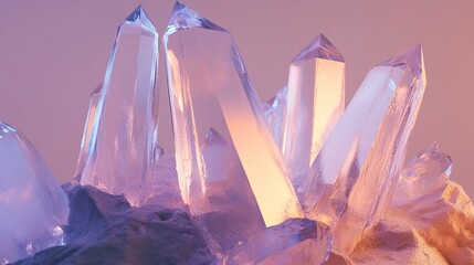 Wall Mural - stunning crystal cluster: a close-up of nature's geometric wonders