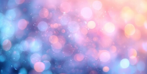 Poster - Dreamy Pastel Bokeh Background with Ethereal Glowing Orbs and Soft Focus