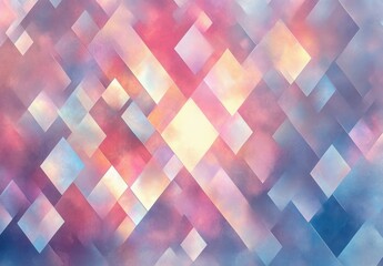Poster - Iridescent Abstract Geometric Pattern with Shiny Sparkles and Pastel Tones for Festive Celebrations