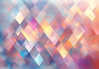Poster - Abstract Geometric Background with Iridescent Pastel Sparkles and Dreamy Aesthetic