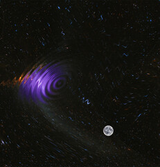 Wall Mural - black hole/moon