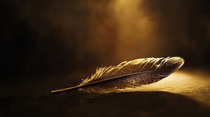 Wall Mural - golden feather: a serene nature photography