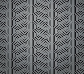 Fototapete - Abstract geometric pattern with stripes, lines. Seamless vector background. Gray and black ornament. Simple lattice graphic design