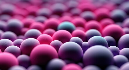 Colorful abstract spheres in shades of pink and purple creating a vibrant background