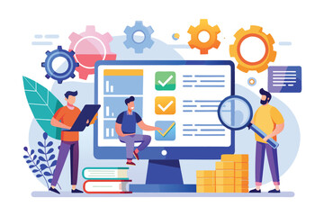users collaborate in a software development setting to test and customize code effectively, software