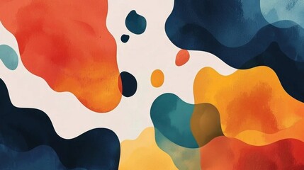 Wall Mural - modern abstract business backdrop with a soft white gradient and dynamic floating forms.