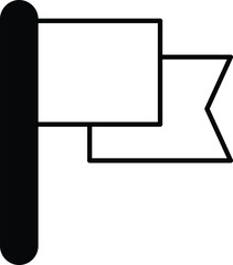 Wall Mural - a flag with a white background and a black pole