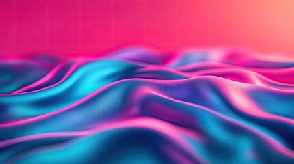 Wall Mural - dramatic nighttime abstract background idea. a captivating blend of vibrant waves in pink and blue f