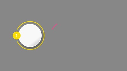 Canvas Print - animated video of 3, 5 and 6 steps circle shape shape with multicolor label for marketing infographi