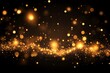 © Salman - Golden Glitter Sparkling on Black Background Abstract Festive Design