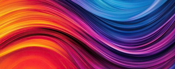 Wall Mural - Minimalist graphic design abstract background idea. Vibrant abstract wave patterns in vivid colors, showcasing dynamic movement and flow.