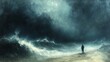 © Ceyhun - A stormy sea at night, with high waves crashing and the sound of thunder in the distance