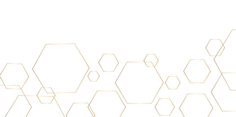 Leinwandbilder - Abstract background golden hexagon stock line background. abstract artistic of geometric background Gold gradient abstract seamless vector pattern. Minimal style website banner, decoration Vector.	