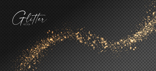 Wall Mural - gold glitter transparent effect. elegant luxury gold dust. shining light effect. golden dust
