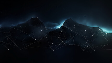 Wall Mural - abstract polygonal space low poly dark background with connecting dots and lines.