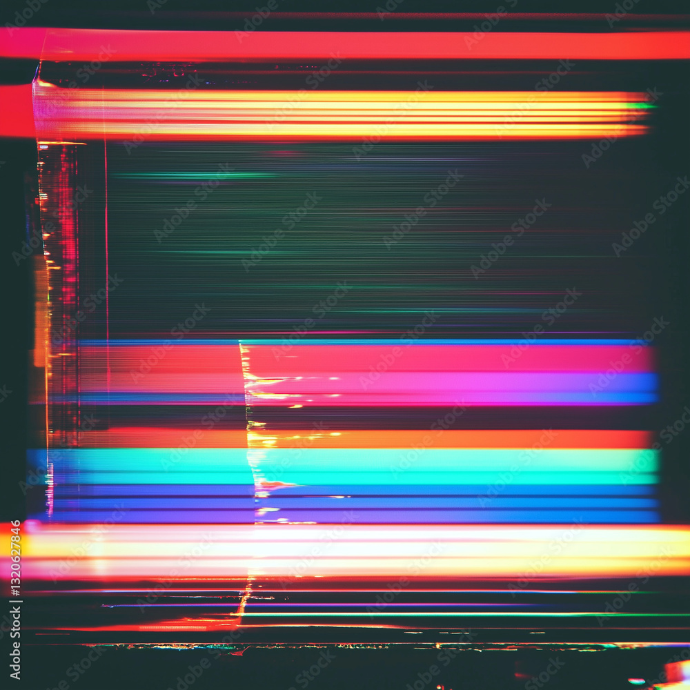 TV Screen Glitch Texture – Old No Signal VHS Distortion & Video Rewind ...