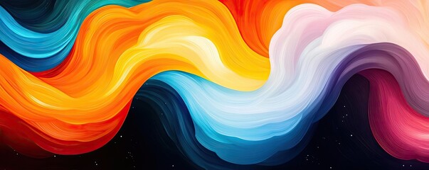 Wall Mural - vibrant color art abstract background idea. vibrant abstract waves in a blend of colors creating a d