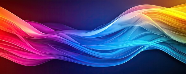 Wall Mural - vibrant color art abstract background idea. vibrant abstract wave pattern in rainbow colors on a dar