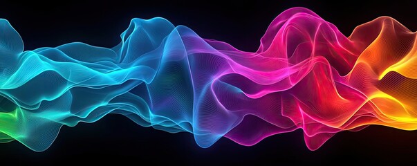 Wall Mural - vibrant color art abstract background idea. a vibrant wave of colorful digital patterns flowing seam