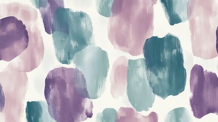 Poster - Soft pencil strokes create a muted abstract pattern of colorful blotches in gentle hues of purple and teal