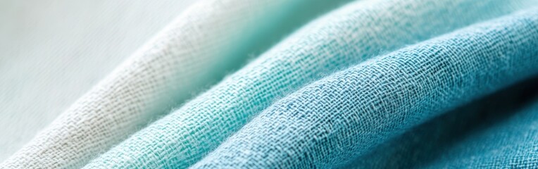 Poster - Soft pencil strokes create layers in pastel mint fabric, showcasing texture and depth in a serene environment
