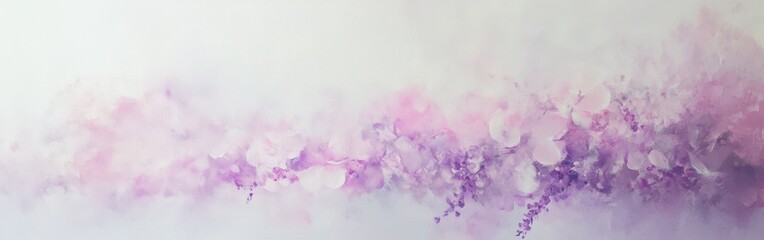 Poster - Soft pastel pink and lavender mist blending beautifully in an ethereal landscape at dawn