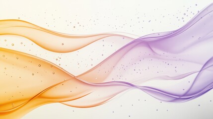Aufkleber - Soft pastel amber and lavender waves create a calming and soothing visual experience