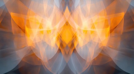 Aufkleber - Blurred amber and gray forms create a captivating minimalist composition in light and color