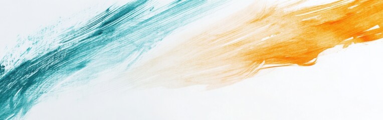 Aufkleber - Elegant gradient of pencil strokes blending turquoise and orange on a white canvas, creating a subtle artistic effect
