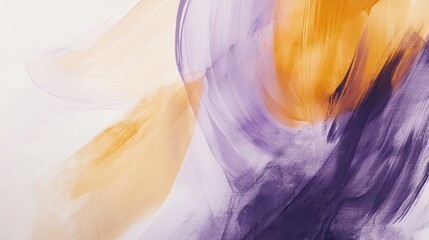 Leinwandbilder - Flowing abstract pencil strokes merge in soft hues of purple and orange, creating a serene visual experience for the viewer