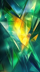Poster - Intricate abstract design featuring sharp translucent elements radiating vibrant colors