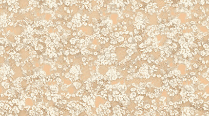 Wall Mural - seamless abstract pattern in soft beige tones with delicate white floral motifs: a subtle background