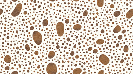Wall Mural - seamless abstract pattern of brown and beige polka dots on a cream background, perfect for designing