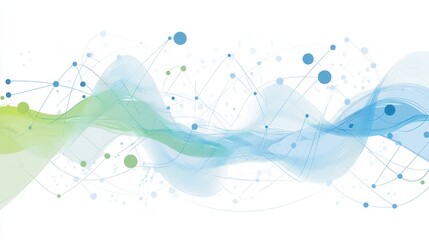 Poster - Dynamic background with trend lines merging into a data grid conveys political and economic analysis with cool blue and green tones