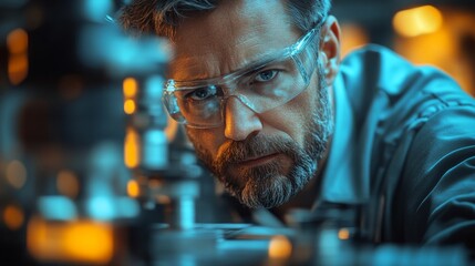 Poster - An engineer meticulously inspects machinery components in a manufacturing facility, showcasing dedication to quality and precision.