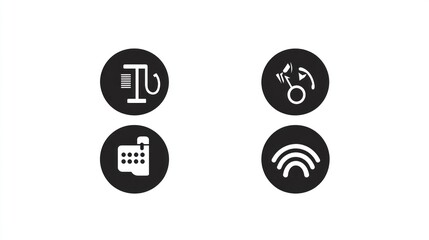 Set of application icons, software interface