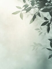 Poster - Serene foliage beauty gentle light casting shadows creating a refreshing background nature peaceful harmony leaves texture botanical calm