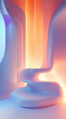 Aufkleber - Abstract dreamy modern chair scene backdrop gradient color contemporary surreal conceptual art