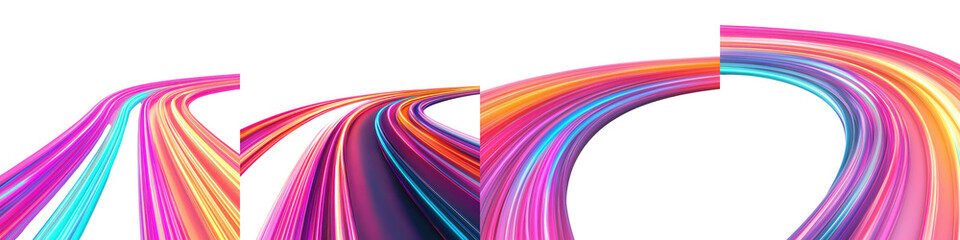 Wall Mural - mesmerizing abstract digital art backdrop featuring dynamic fluid swirls of vibrant rainbow like col
