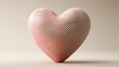 © NAIMAH - A 3D rendered heart, red and white textured, sits against a neutral background
