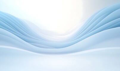 Fototapete - Soft blue waves create a serene atmosphere with light flowing through, evoking calmness and tranquility.