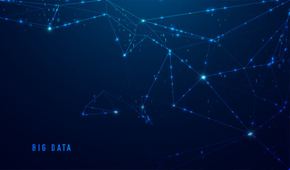 Abstract space polygonal illustration. Big data code representation. Graphic concept for your design.