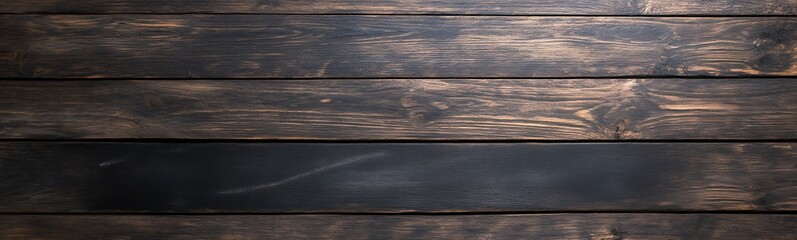 Aufkleber - Dark wooden planks with a rustic texture, creating a warm and inviting atmosphere.