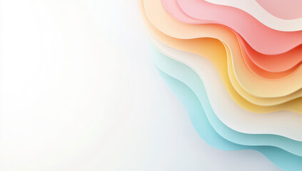 Wall Mural - abstract colorful layered graphics depicting wavy shapes on a gradient background