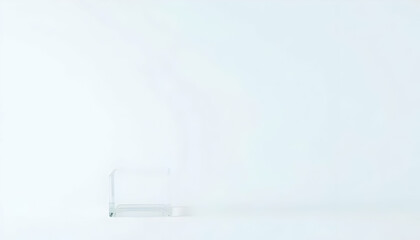Clear acrylic block on simple white background for modern displays