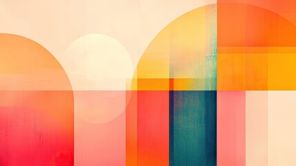 Poster - Geometric shapes illustration abstract background idea. Abstract graphic design featuring colorful geometric shapes and patterns.