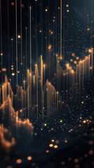 Wall Mural - aerial light installation with multiple points of light suspended in mid-air