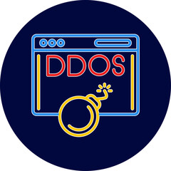 Wall Mural - ddos attack icon